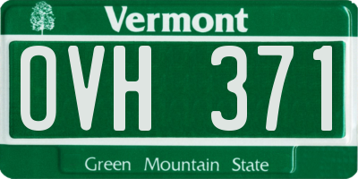 VT license plate OVH371