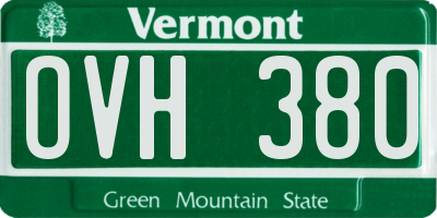 VT license plate OVH380