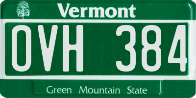 VT license plate OVH384