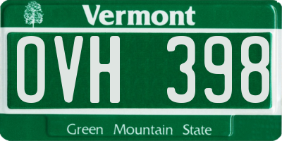 VT license plate OVH398