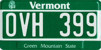 VT license plate OVH399