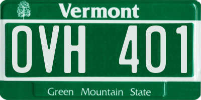 VT license plate OVH401