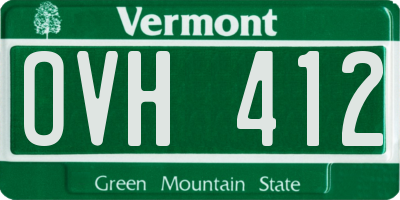 VT license plate OVH412