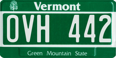 VT license plate OVH442