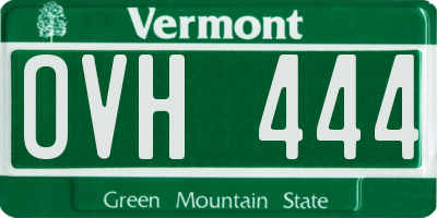VT license plate OVH444