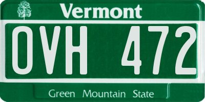 VT license plate OVH472