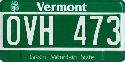 VT license plate OVH473