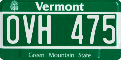 VT license plate OVH475