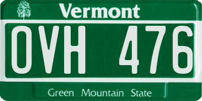 VT license plate OVH476