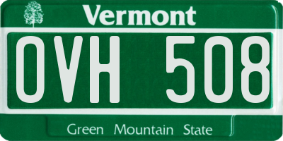 VT license plate OVH508
