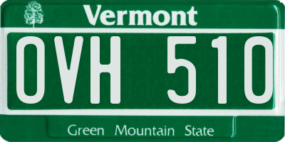 VT license plate OVH510