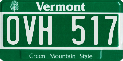VT license plate OVH517