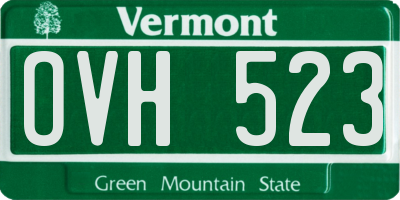 VT license plate OVH523