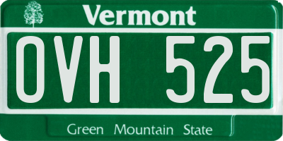 VT license plate OVH525