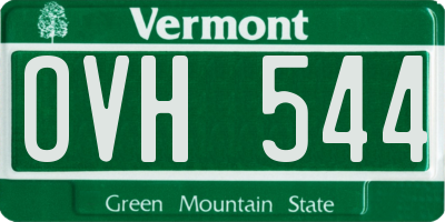 VT license plate OVH544