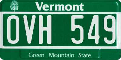 VT license plate OVH549