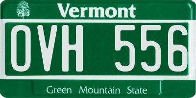 VT license plate OVH556