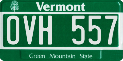 VT license plate OVH557