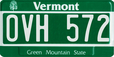 VT license plate OVH572