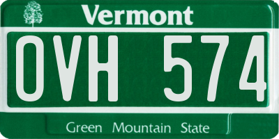 VT license plate OVH574