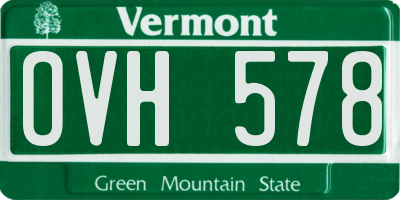 VT license plate OVH578