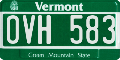 VT license plate OVH583