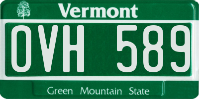 VT license plate OVH589