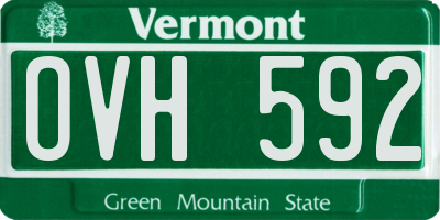 VT license plate OVH592