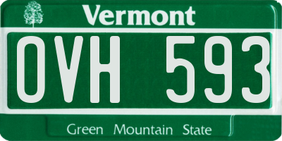 VT license plate OVH593