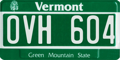 VT license plate OVH604