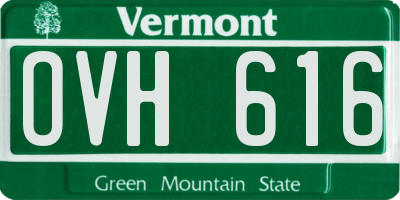 VT license plate OVH616