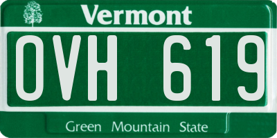 VT license plate OVH619