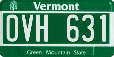VT license plate OVH631