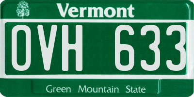 VT license plate OVH633
