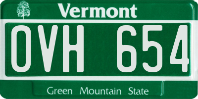 VT license plate OVH654