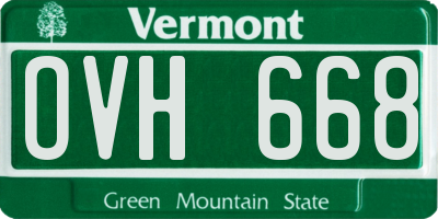 VT license plate OVH668