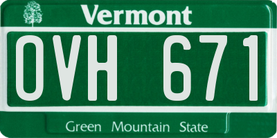 VT license plate OVH671