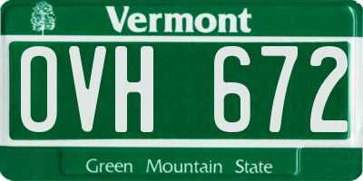 VT license plate OVH672