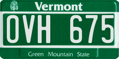 VT license plate OVH675