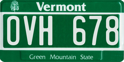 VT license plate OVH678
