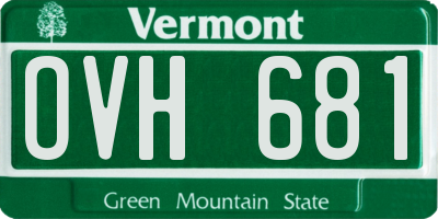 VT license plate OVH681