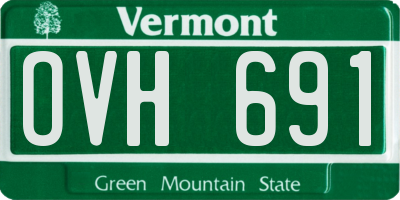VT license plate OVH691
