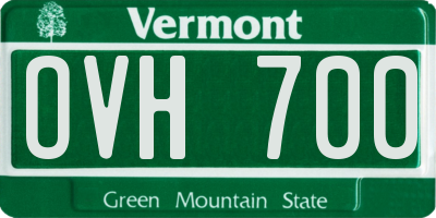 VT license plate OVH700