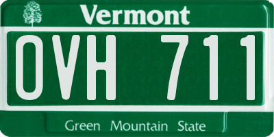 VT license plate OVH711