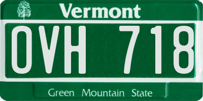 VT license plate OVH718