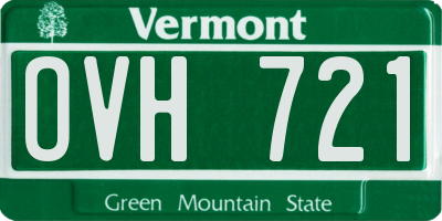 VT license plate OVH721
