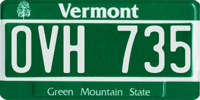 VT license plate OVH735