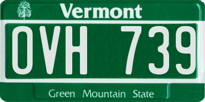 VT license plate OVH739