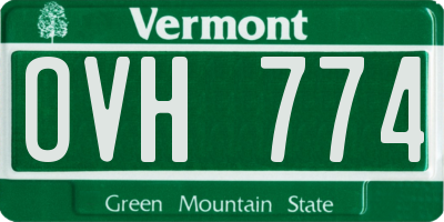 VT license plate OVH774