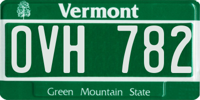 VT license plate OVH782